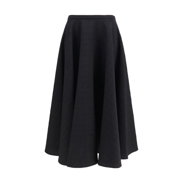 Lardini Black Wool Oves Aries Midi Skirt