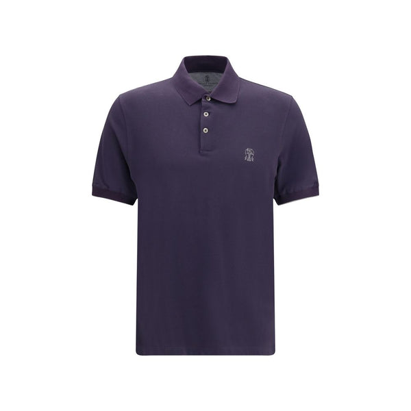 Brunello Cucinelli Purple Cotton Polo Shirt