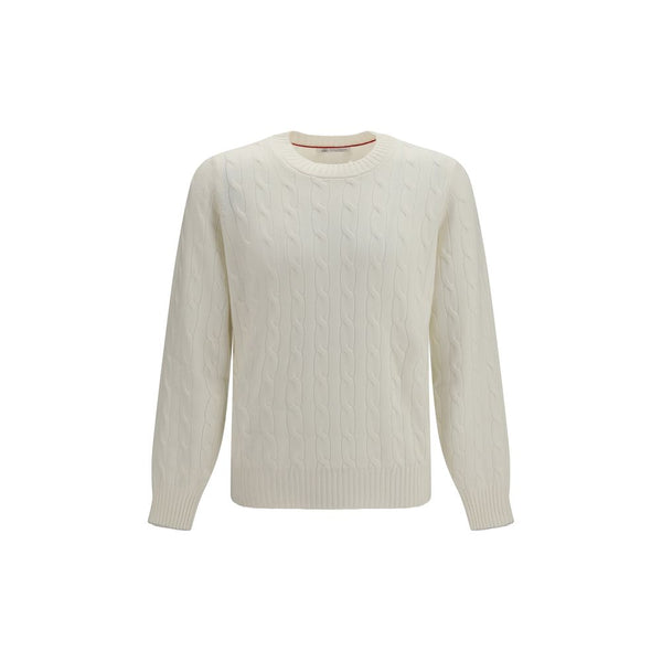 Brunello Cucinelli White Cashmere Sweater