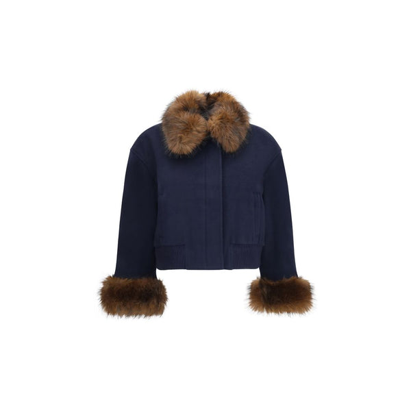 Self-Portrait Blue Wool Oves Aries Jacket