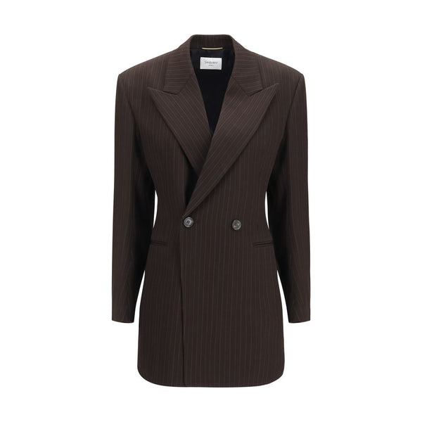 Saint Laurent Brown Wool Oves Aries Full-Length Jacket