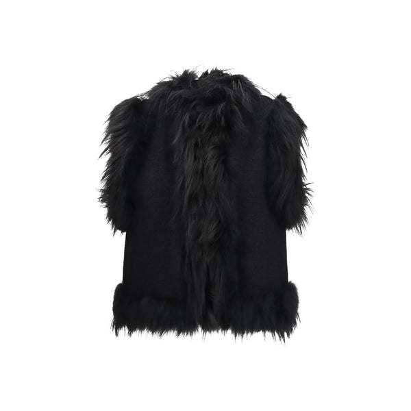 Fendi Black Wool Oves Aries Sleeveless Jacket