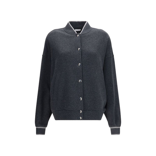 Brunello Cucinelli Gray Cotton Bomber