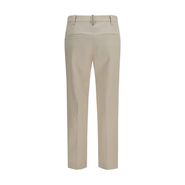 Brunello Cucinelli Beige Cotton Dress Pants