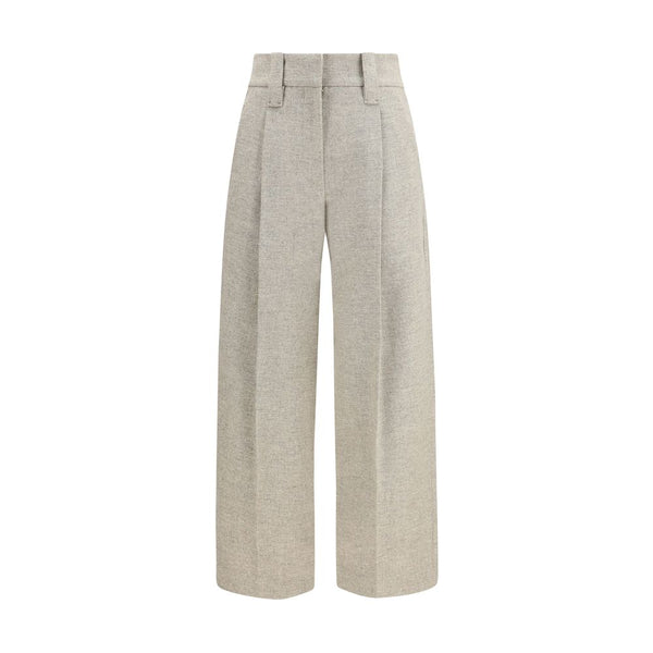 Brunello Cucinelli Beige Wool Oves Aries Dress Pants