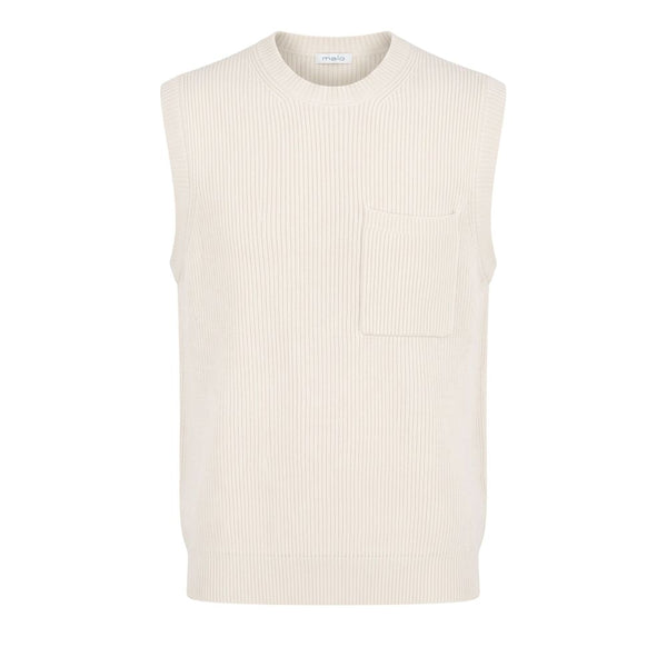 Malo White Wool Men Sweater