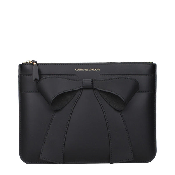 Comme Des Garçons Black Leather Clutch Bag