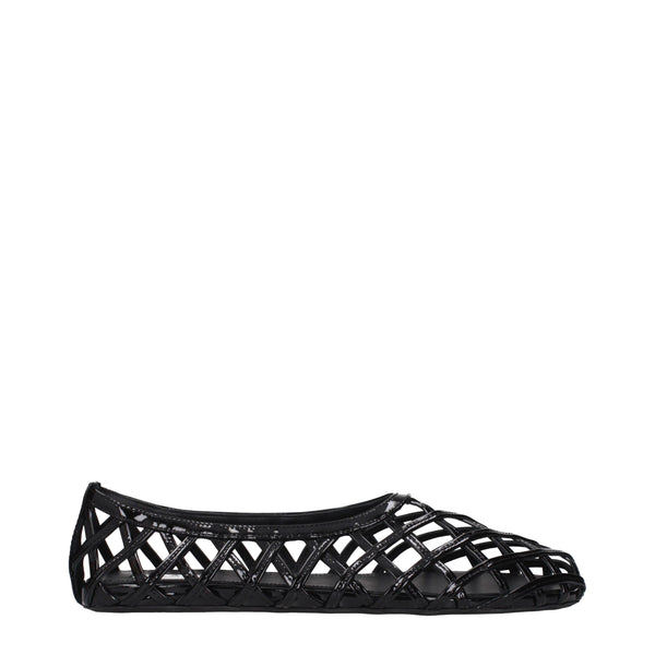 Alaïa Black Leather Ballet Flats