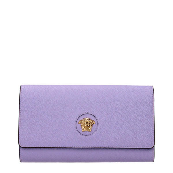 Versace Purple Leather Clutch Bag