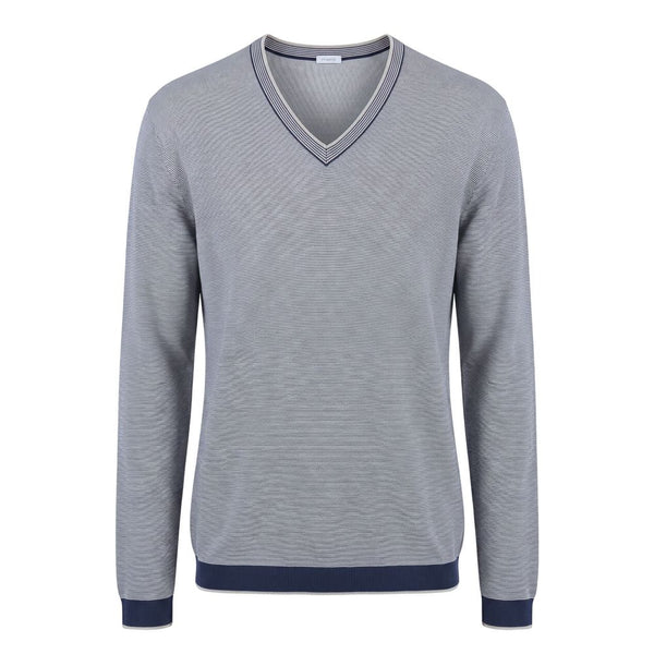 Malo Blue Cotton Men Sweater