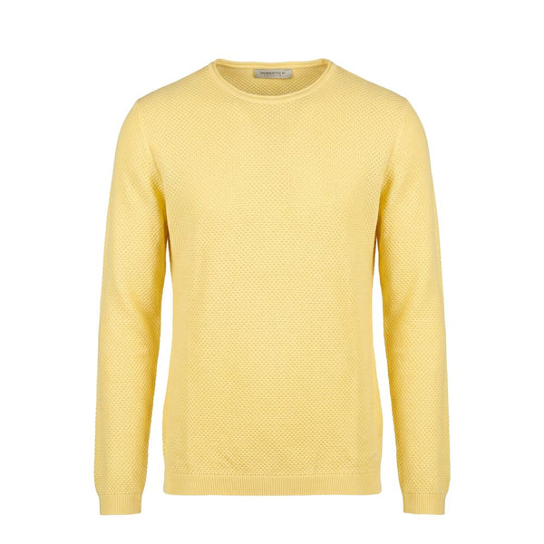 Roberto Pepe Luxury Yellow Cotton Men Sweater