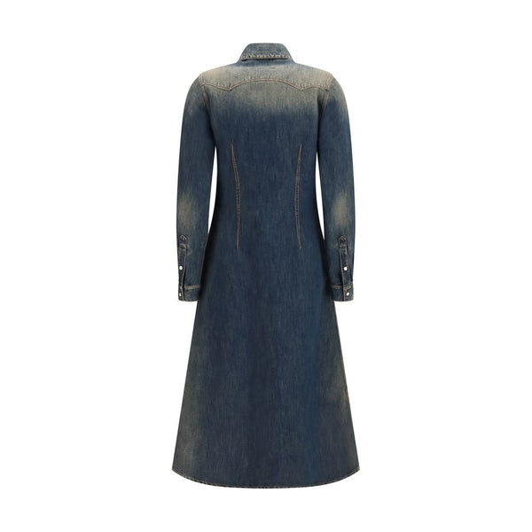 Fendi Blue Cotton Casual Dress