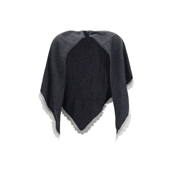 Ganni Gray Wool Oves Aries Scarf