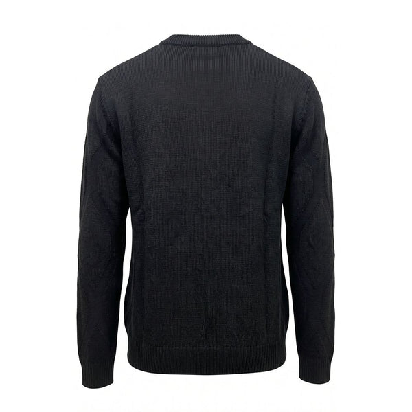 Roberto Pepe Luxury Black Wool Men Sweater