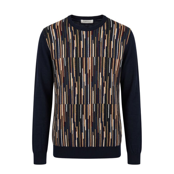 Roberto Pepe Luxury Blue Wool Men's Sweater