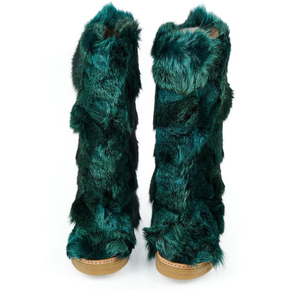 Mr&Mrs Italy Teal Fur Women's Shoe
