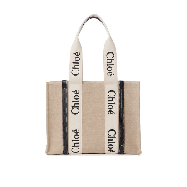 Chloé Beige Linen Tote Bag