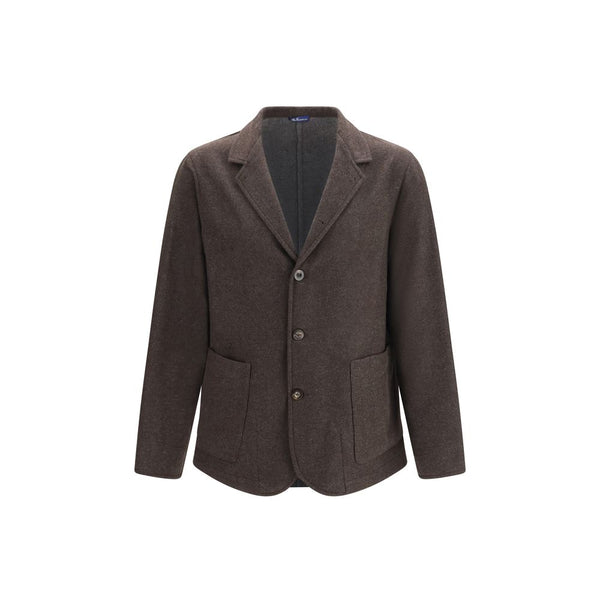 Finamore Brown Wool Oves Aries Full-Length Jacket