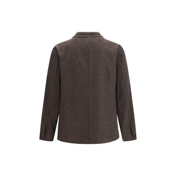 Finamore Brown Wool Oves Aries Full-Length Jacket