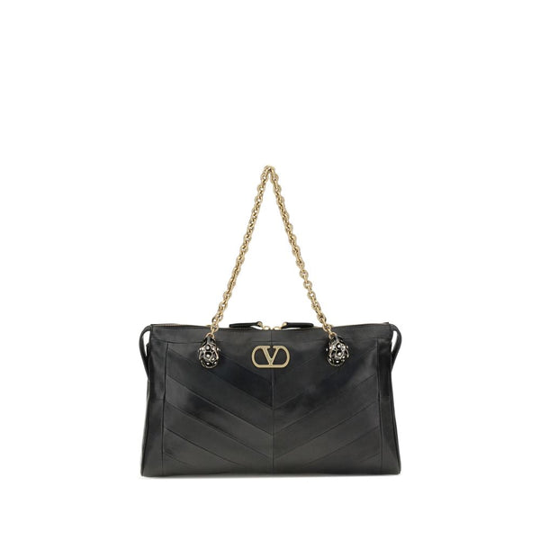Valentino Garavani Black Napa Leather / Calf Bos Taurus Shoulder Bag