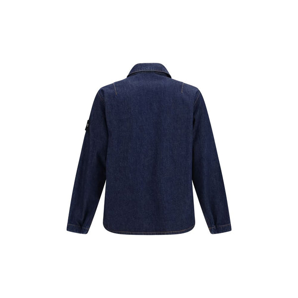 Stone Island Blue Cotton Denim Jacket