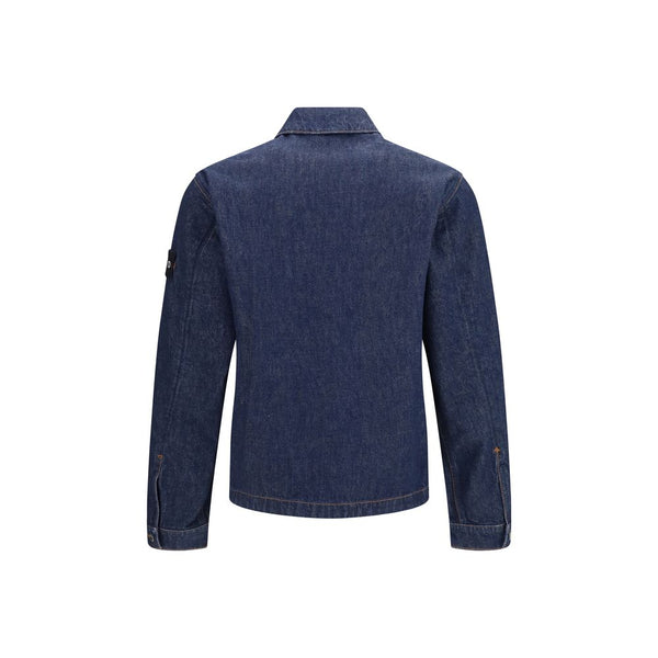 Stone Island Blue Cotton Denim Jacket