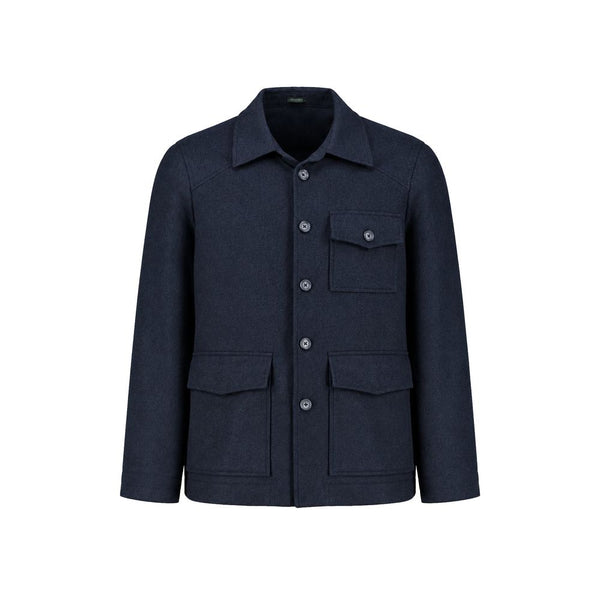 Autore Blue Cashmere Full-Length Jacket