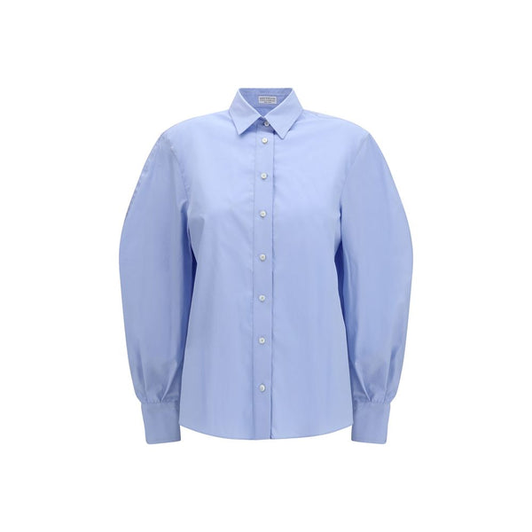 Brunello Cucinelli Blue Cotton Blouse