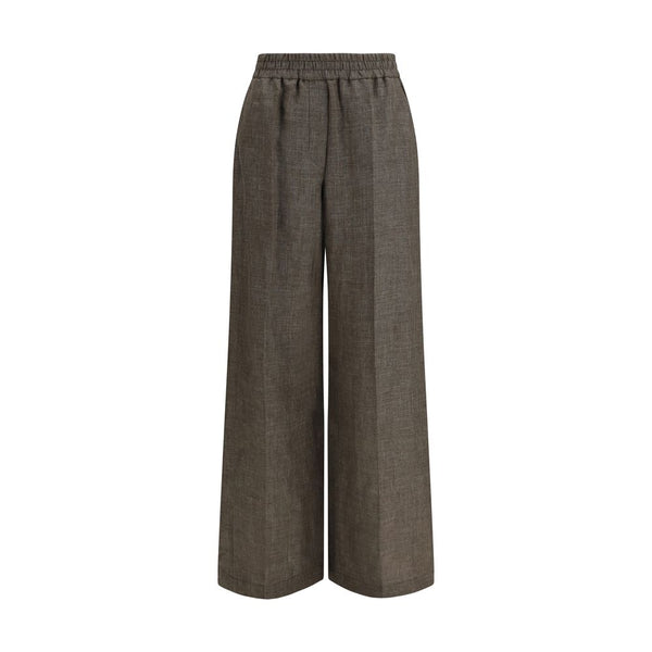 Brunello Cucinelli Brown Linen Casual Pants