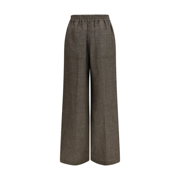 Brunello Cucinelli Brown Linen Casual Pants