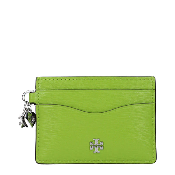 Tory Burch Green Leather Cardholder