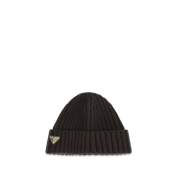 Prada Brown Wool Oves Aries Beanie