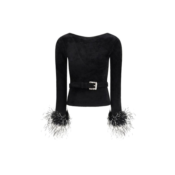 Self-Portrait Black Viscose Blouse
