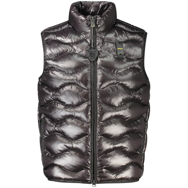 Blauer Black Fabric Men's Vest
