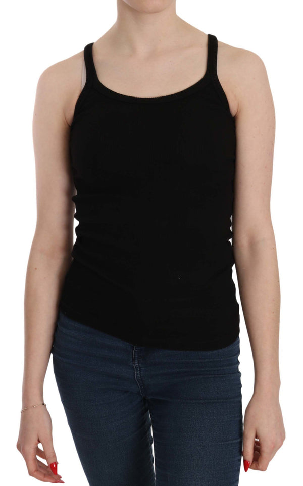 PINK MEMORIES Black Sleeveless Spaghetti Strap Blouse