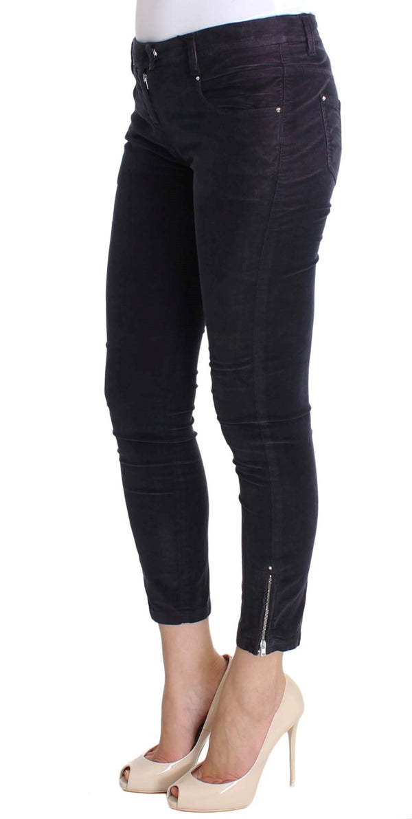 Costume National Purple Cropped Corduroys Jeans