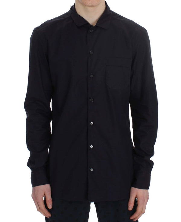 Dolce & Gabbana Purple Striped Cotton Pajama Lounge Shirt