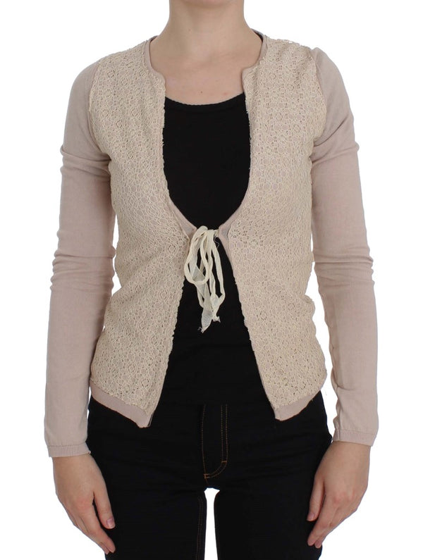 PINK MEMORIES Pink Floral Lace Wrap Sweater