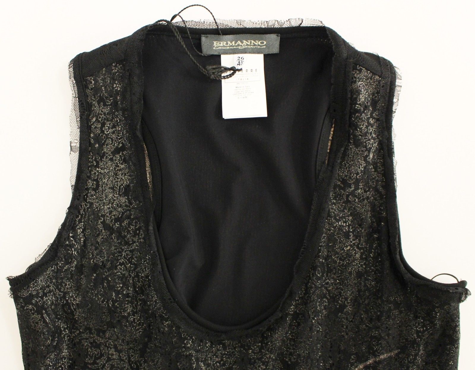 Ermanno Scervino Black Lace Lined Stretch Mini Dress THE GRAY CRAB Ermanno Scervino Black Lace Lined Stretch Mini Dress THE GRAY CRAB
