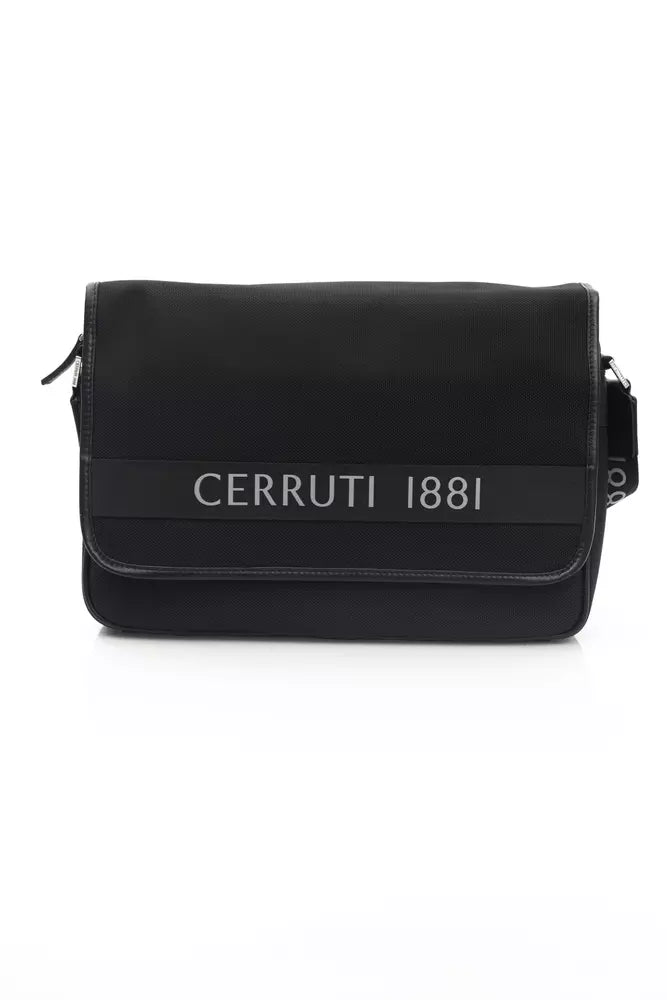 Black Leather Men Messenger Bag