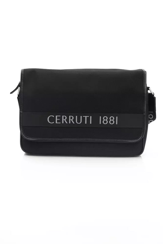 Black Leather Men Messenger Bag
