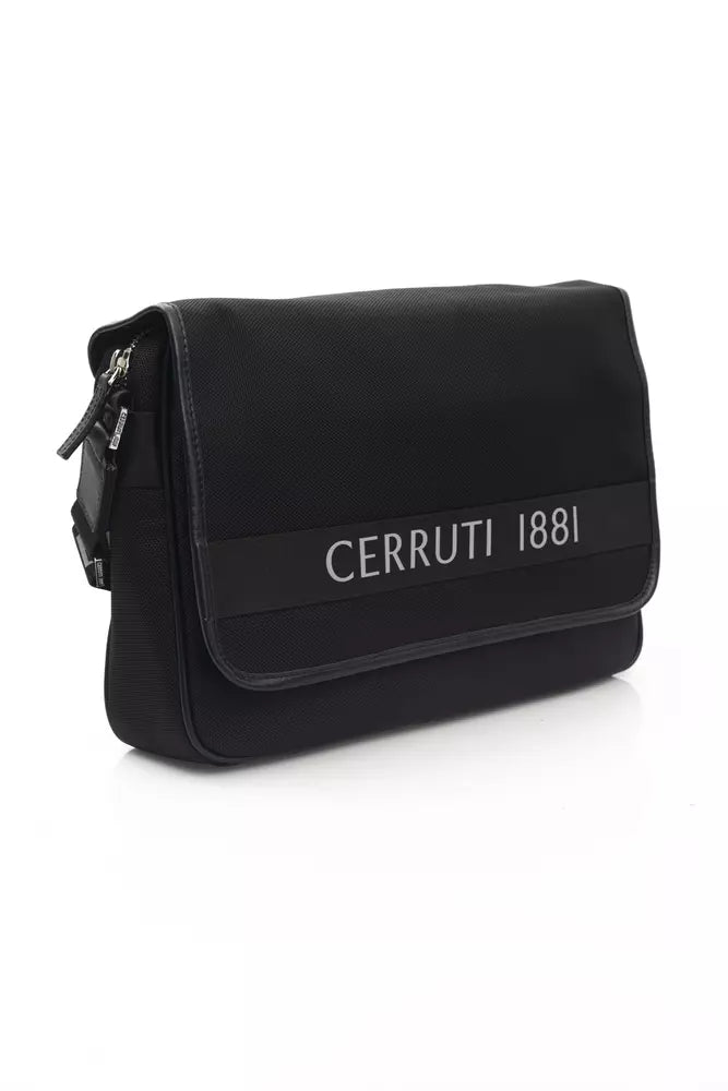 Black Leather Men Messenger Bag