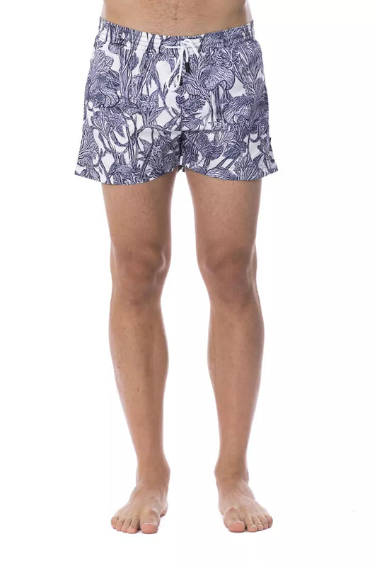 Light Blue Polyester Men Swimsuit