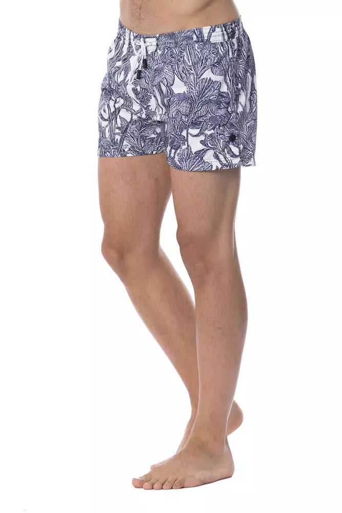 Light Blue Polyester Men Swimsuit