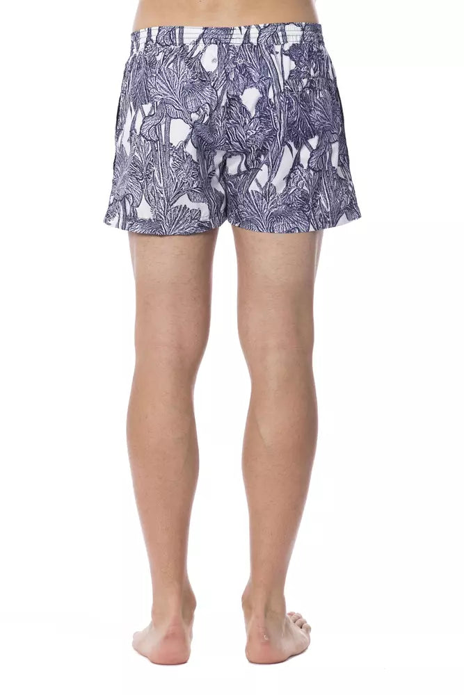 Light Blue Polyester Men Swimsuit