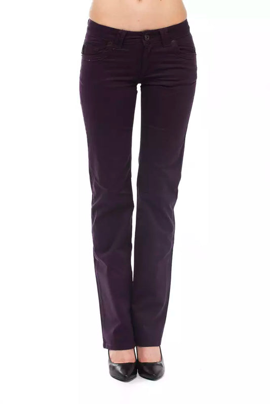 Purple Cotton Women's Pants