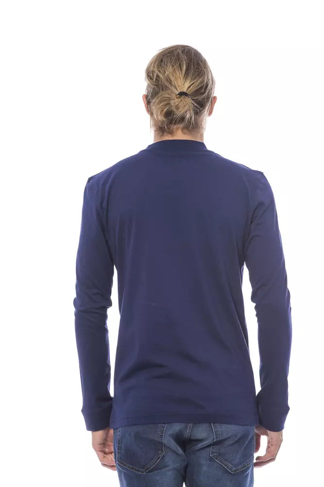 Blue Cotton Mens Sweater