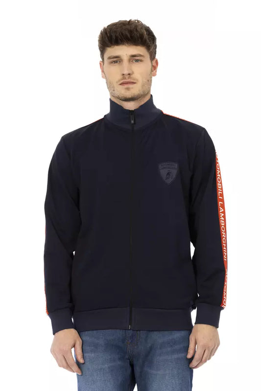 Blue Cotton Men Sweater