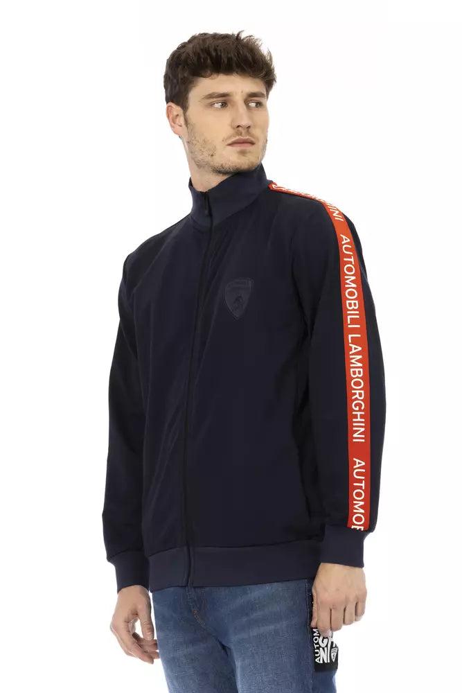 Blue Cotton Men Sweatshirt