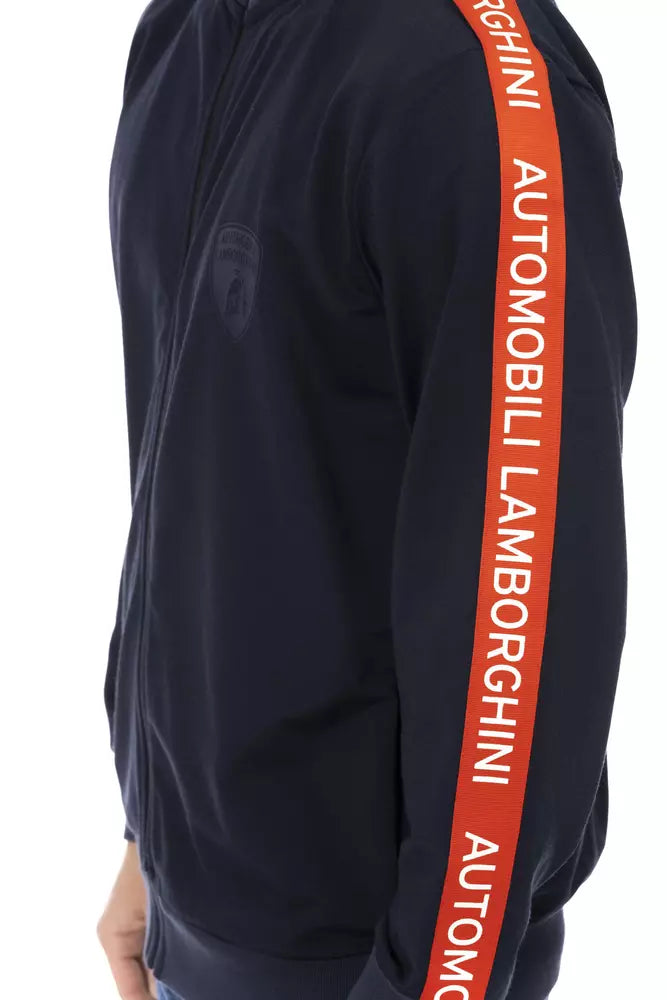 Blue Cotton Men Sweatshirt